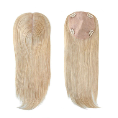 Cabelo Europeu Full Cuticle Free Part Base de Seda Clip em Cabelo Humano Topper para Mulheres