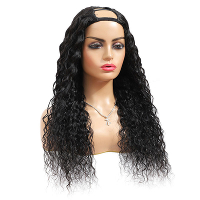Raw Indian Water Wave Curly U Part Peruca com Serviço OEM ODM e 100% Top Cabelo Humano