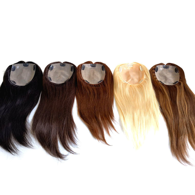Full Hand Made 2024 Trend Blonde Remy Wavy Curly European Human Hair Topper Para Mulheres