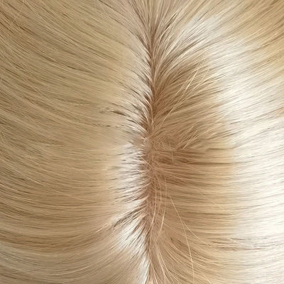Full Hand Made 2024 Trend Blonde Remy Wavy Curly European Human Hair Topper Para Mulheres