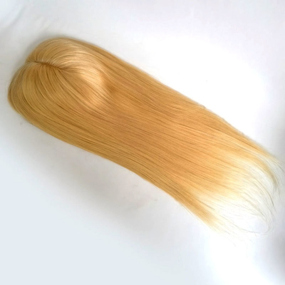 Full Hand Made 2024 Trend Blonde Remy Wavy Curly European Human Hair Topper Para Mulheres