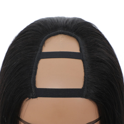 Full cuticle cabelo brasileiro preplugado U parte peruca com 180% densidade em osso reto