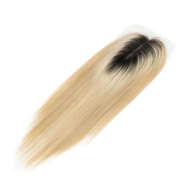 Base de seda europeia cinza loira recta clipe em cabelo humano topper com HD renda para mulheres