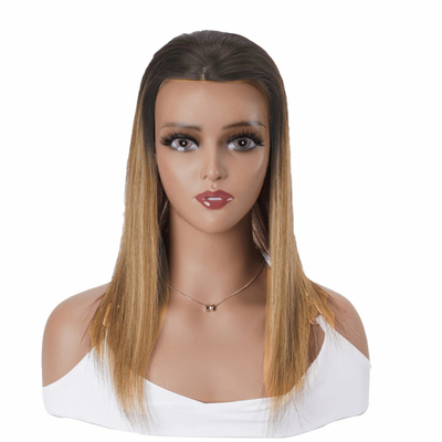 8-22 polegadas de comprimento encaixe amarrado à mão Frente e entrelaçamento Rede oca Balayage castanho cabelo humano