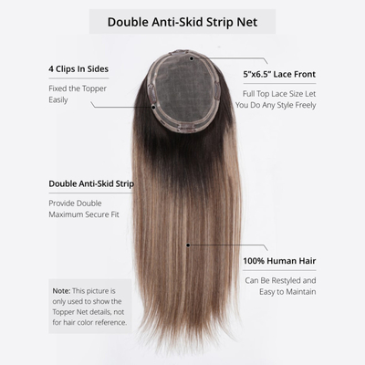 8-22 polegadas de comprimento encaixe amarrado à mão Frente e entrelaçamento Rede oca Balayage castanho cabelo humano