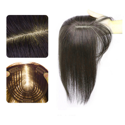 90% Densidade Clip de Toupee Direito Em Cabelo Humano Natural Perucas Para Mulheres