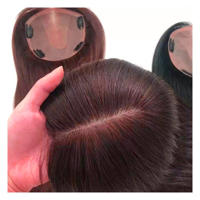 Toppers de cabelo humano com base de seda Toppers de cabelo virgem