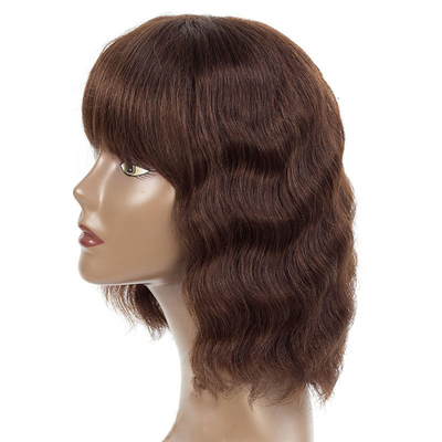250g-450g Peruca de cabelo humano brasileiro em massa Virgem Remy Máquina feita curta Bob Perucas com farpas Fornecedores
