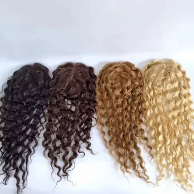 Topper 100% de cabelo humano para mulheres Toupee base de seda natural em estilo reto