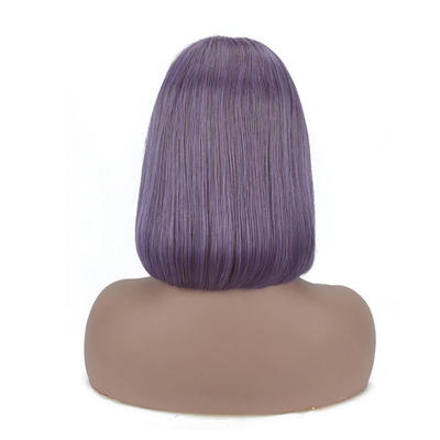 Fumo Roxo Cor Direita Curta Bob Perucas HD renda Cabelo humano frontal para mulheres negras