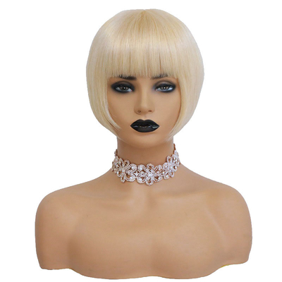 Perucas da frente de renda 613 cor loira peruana bob curto cabelo humano perucas para mulheres negras