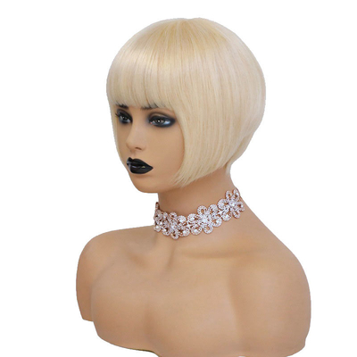 Perucas da frente de renda 613 cor loira peruana bob curto cabelo humano perucas para mulheres negras