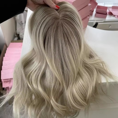 8-22 polegadas comprimento de cabelo humano topper com 120% Toupee Densidade OEM seda
