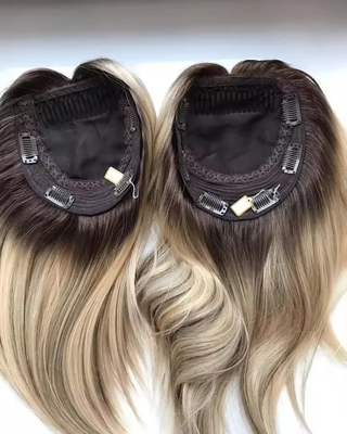 8-22 polegadas comprimento de cabelo humano topper com 120% Toupee Densidade OEM seda