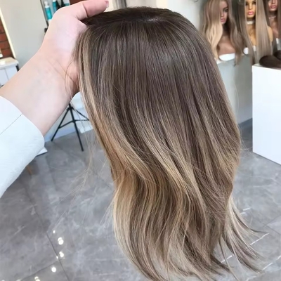 8-22 polegadas comprimento de cabelo humano topper com 120% Toupee Densidade OEM seda