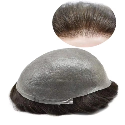 Toupee de pele fina para homens Cabelo europeu com cutícula completa de cabelo alinhado