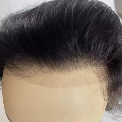 Toupee de pele fina para homens Cabelo europeu com cutícula completa de cabelo alinhado