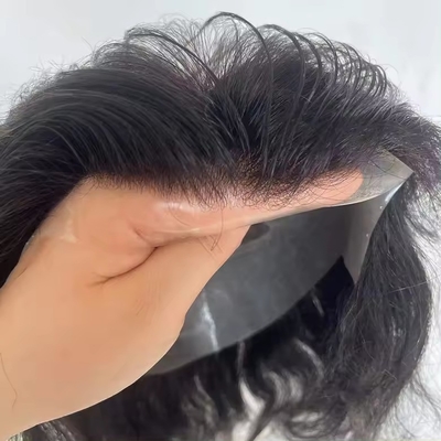 Toupee de pele fina para homens Cabelo europeu com cutícula completa de cabelo alinhado
