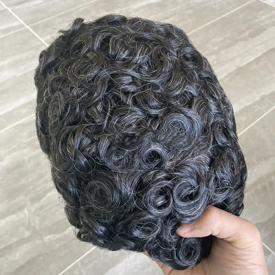 Full cuticle 100% virgem cuticle cabelo alinhado Afro Toupee para homens negros