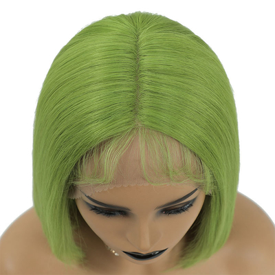 100% cabelo humano HD brasileiro renda frontal 8A 10A 12A curta bob verde peruca com renda suíça