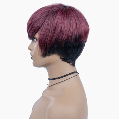 6 polegadas Verão HD Suíça renda crua cabelo humano virgem sedosa reta curta peruca Pixie corte perucas para mulheres negras