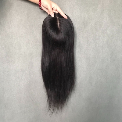 18 polegadas de Europa natural real parte livre base de seda cabelo humano clip em topper para mulheres