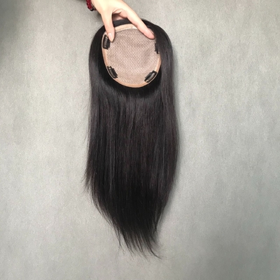 18 polegadas de Europa natural real parte livre base de seda cabelo humano clip em topper para mulheres