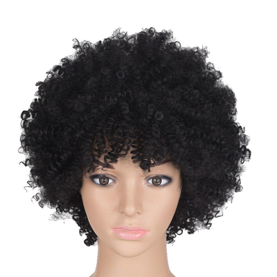 Cabelo curto, peruca ondulada e encaracolada para mulheres negras