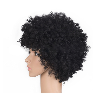 Cabelo curto, peruca ondulada e encaracolada para mulheres negras