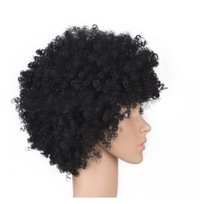 Cabelo curto, peruca ondulada e encaracolada para mulheres negras