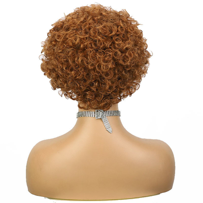Cabelo curto, peruca ondulada e encaracolada para mulheres negras