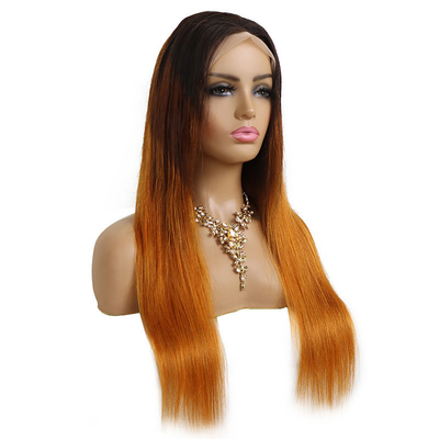 Experimente a cutícula completa de cabelo humano brasileiro renda peruca frontal T1B/4/30HL cor de sombra