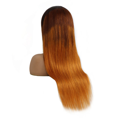 Experimente a cutícula completa de cabelo humano brasileiro renda peruca frontal T1B/4/30HL cor de sombra