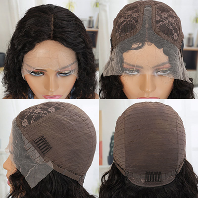 100% de cabelo humano Peruca frontal de renda brasileira para mulheres negras Peruca curta Bob Style