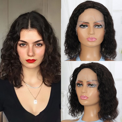 100% de cabelo humano Peruca frontal de renda brasileira para mulheres negras Peruca curta Bob Style