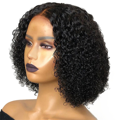 Remy Hair 180% Densidade Afro Kinky Curly 4*4/13*4/13*6 renda Frontal BOB Perucas para mulheres negras 250g-450g