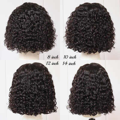 Remy Hair 180% Densidade Afro Kinky Curly 4*4/13*4/13*6 renda Frontal BOB Perucas para mulheres negras 250g-450g