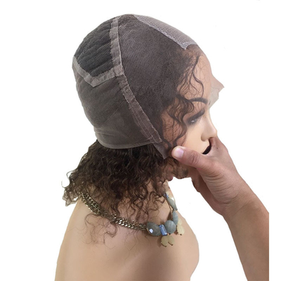 Cabelo humano encaracolado Peruca 100% brasileira HD Full Swiss Lace Silk Top Injetado Tudo feito à mão