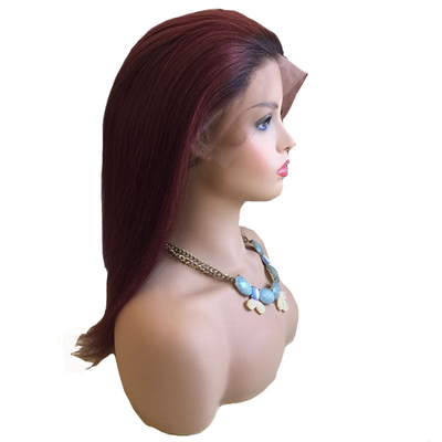 100% cabelo humano brasileiro 99J Ombre Full Lace Peruca Suíça 360 Lace Frente 10-24 polegadas Transparente HD