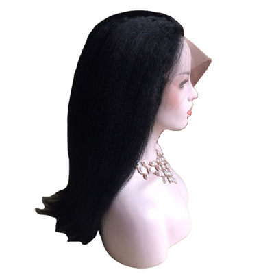 100% de cabelo humano BSM Descontos 360 Cuticle de renda completa alinhada Peruca reta italiana Yaki