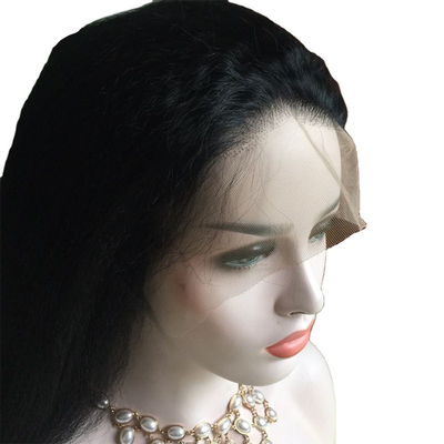 100% de cabelo humano BSM Descontos 360 Cuticle de renda completa alinhada Peruca reta italiana Yaki