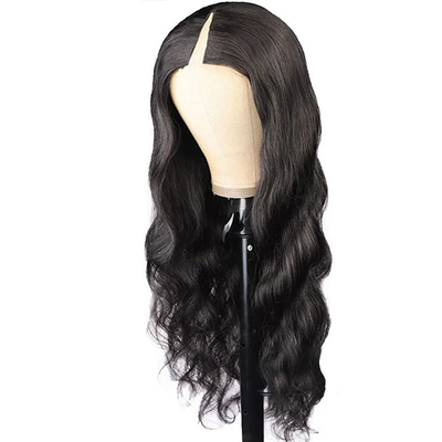 Nenhuma Perucas de renda V Parte de cabelo cambojano Peruca corpo onda de cabelo bruto humano sem deixar de fora sem cola