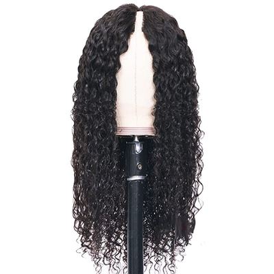 Nenhuma Perucas de renda V Parte de cabelo cambojano Peruca corpo onda de cabelo bruto humano sem deixar de fora sem cola