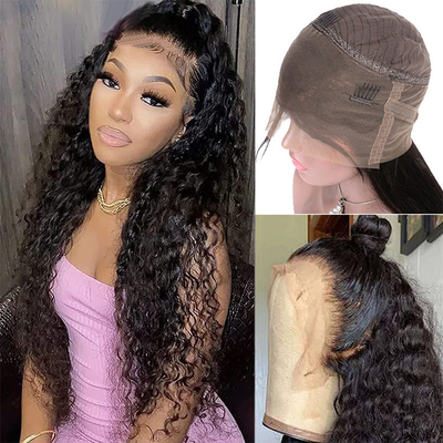Ondas de água Full Lace Perucas de cabelo humano para mulheres negras comprimento longo HD 360 Lace Frontal