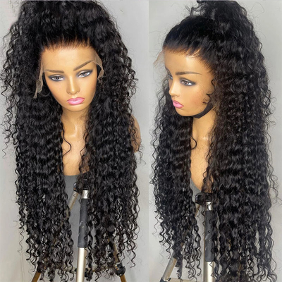 Cabelo indiano bruto HD Perucas frontais de renda 360 Perucas de renda para mulheres negras 10A 12A encaracolado