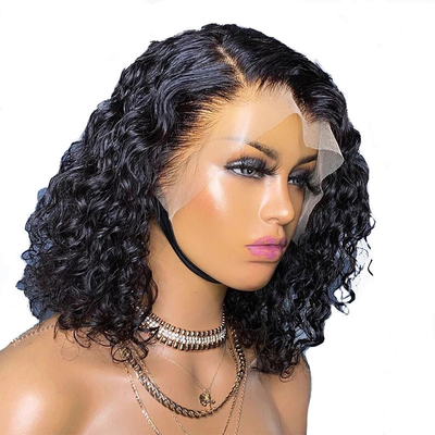 Marrom claro Wave Bob Peruca de Água Bruta Velocidade de cabelo humano virgem brasileira Full Lace Peruca frontal