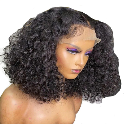 Marrom claro Wave Bob Peruca de Água Bruta Velocidade de cabelo humano virgem brasileira Full Lace Peruca frontal