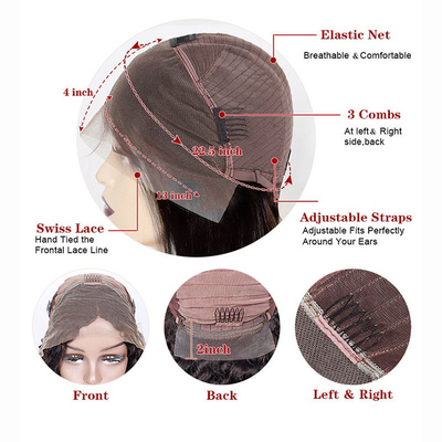 13x4 HD Perucas Frontais de renda com cutícula total Perucas de cabelo humano de 12 a 30 polegadas