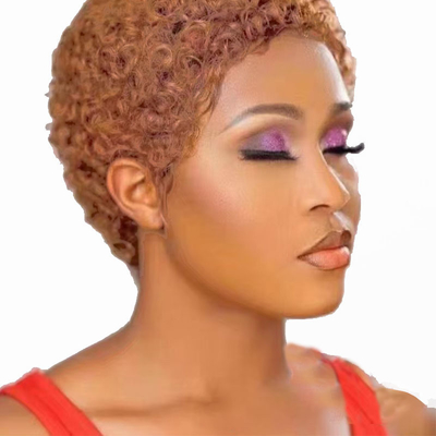 Afro Kinky Curly Curly Hair Machine fez perucas para homens cabelo brasileiro