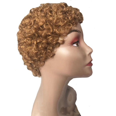 Afro Kinky Curly Curly Hair Machine fez perucas para homens cabelo brasileiro